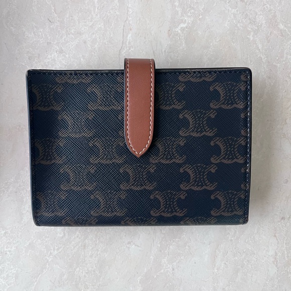 Celine Black and Tan Triomphe Wallet - Picture 3 of 4